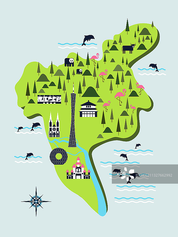 广州地图图片素材