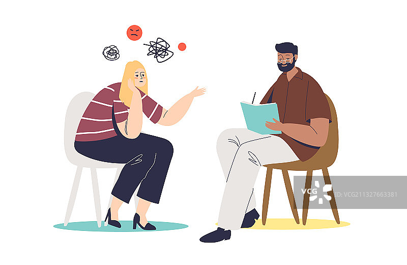 女病人就诊心理医生图片素材