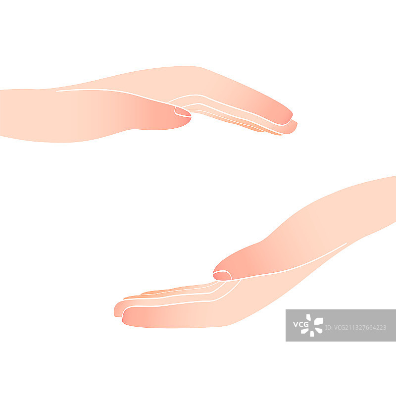 两只手上下捧着国潮风矢量插画元素图片素材