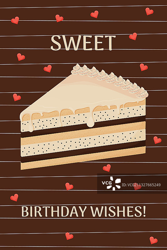 带切片的生日祝福明信片图片素材