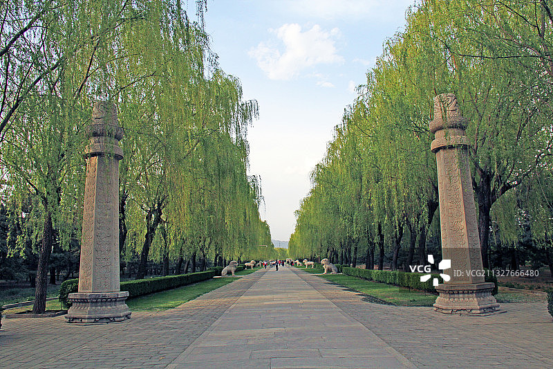 北京昌平明十三陵长陵神道（神路）前的石望柱图片素材