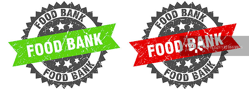 食物银行乐队标志食物银行复古印章套装图片素材