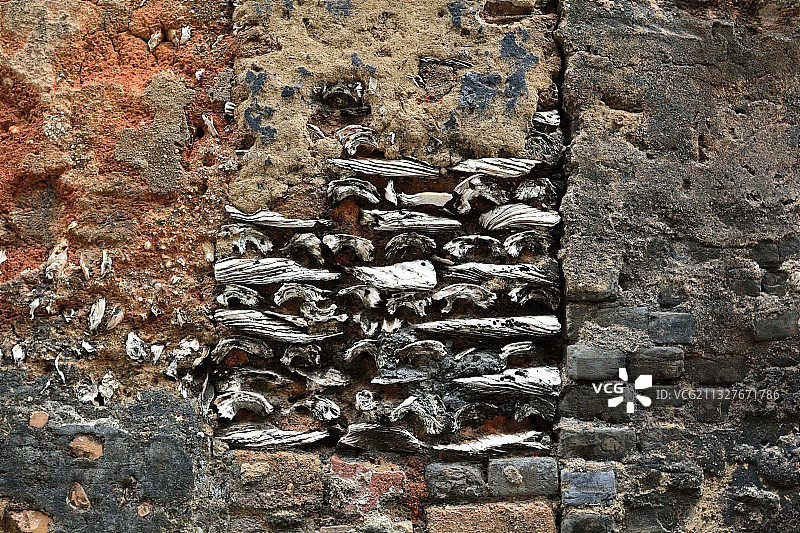 广州沙湾古镇蚝壳墙图片素材