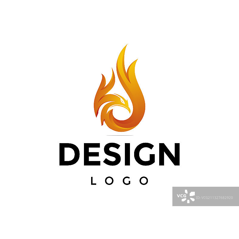 彩色猎鹰火焰Logo设计图片素材
