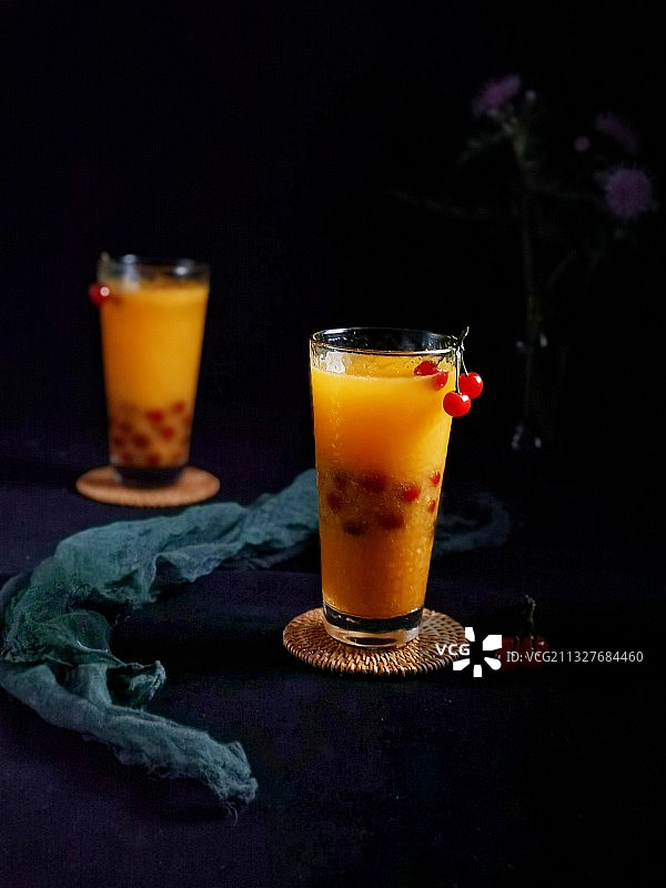 桔汁樱桃饮图片素材