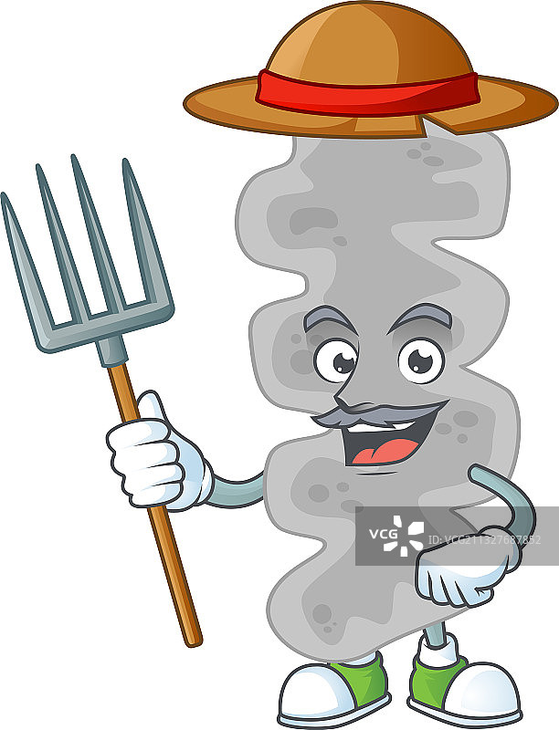 卡通农民钩端螺旋体图片素材