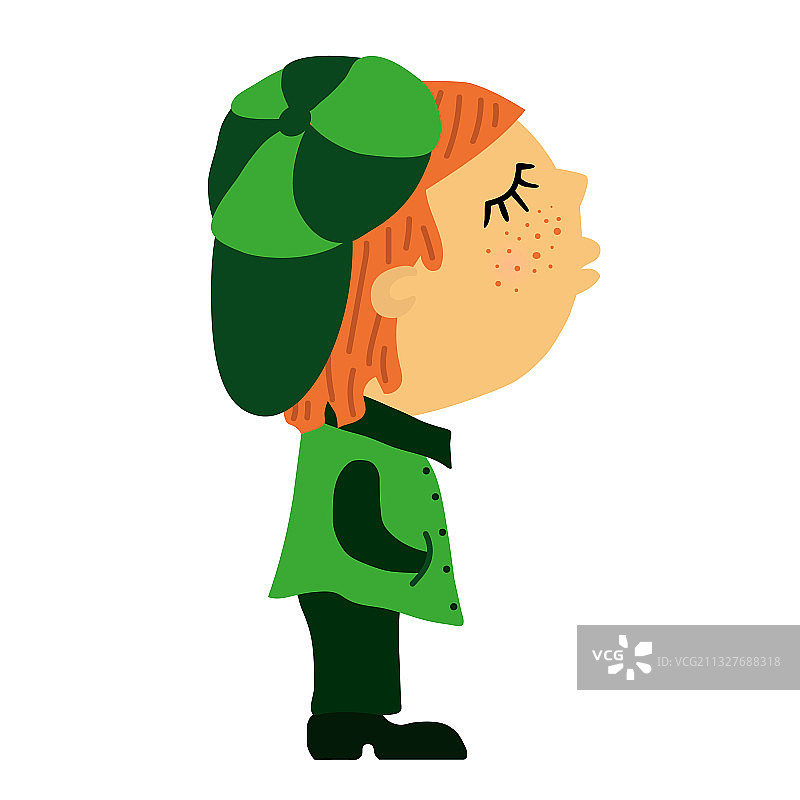 戴着绿色帽子，闭着眼睛的年轻男人图片素材