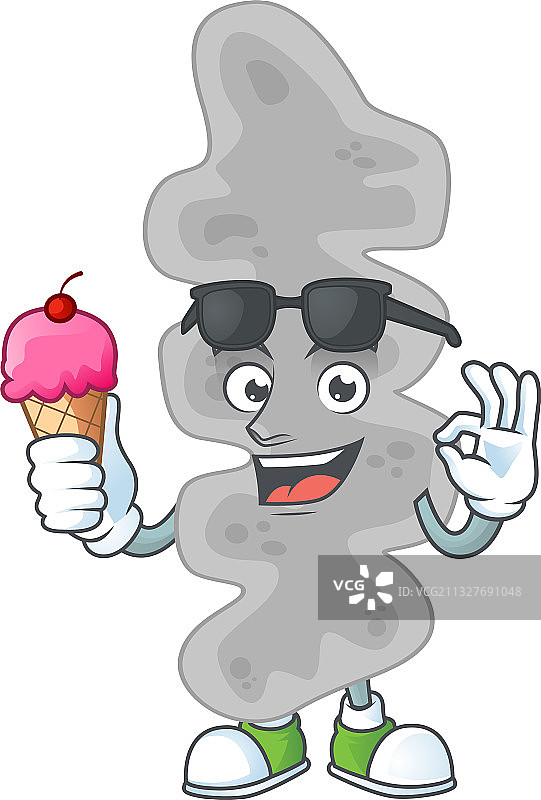 快乐表情的铁锈色细螺旋体卡通形象图片素材