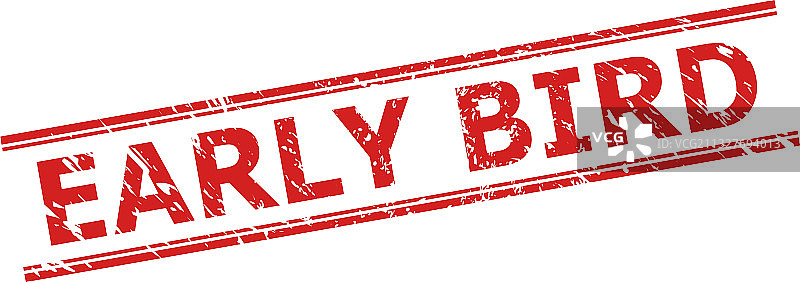 带有橡胶表面的早鸟印章图片素材