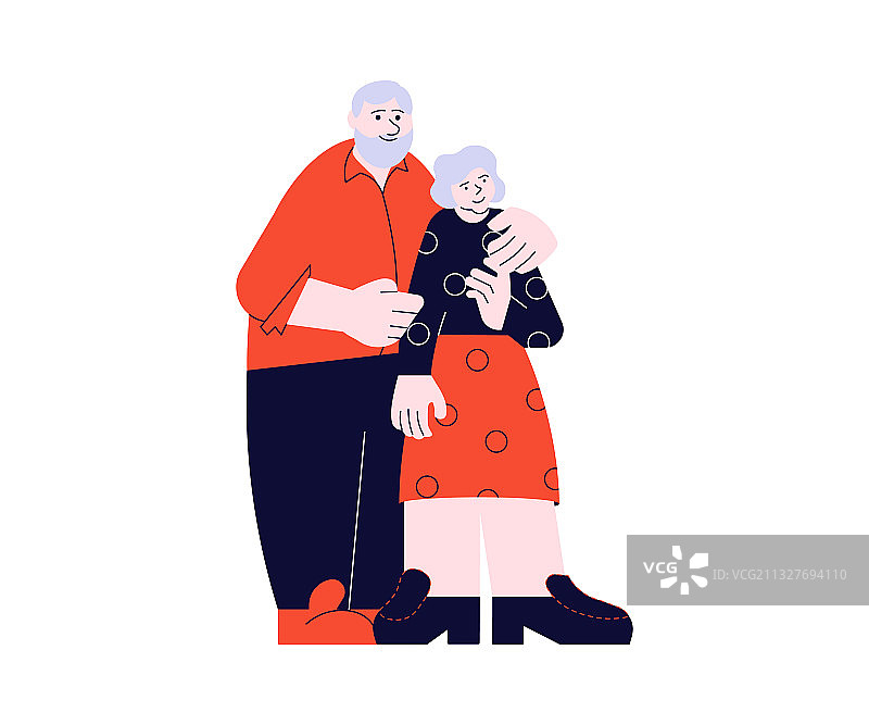 站在一起的老年夫妇图片素材