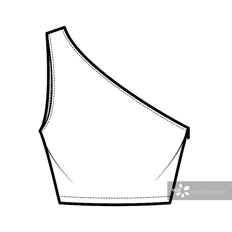 单肩露脐上衣图片素材