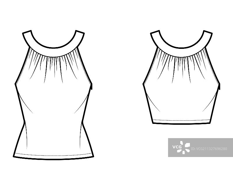 圆领背心技术套装图片素材