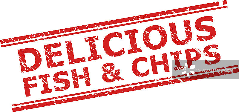 美味炸鱼薯条印章风格图片素材