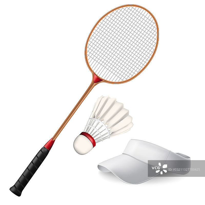 逼真细腻的3D羽毛球元素图片素材
