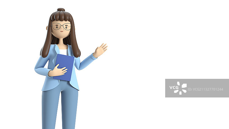 C4D渲染的插画女教师图片素材