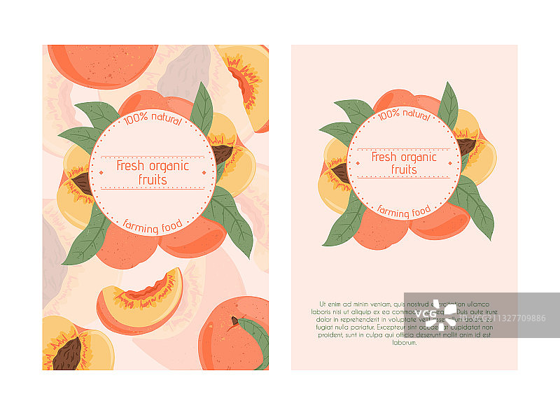 完整的、切片的和半切片的成熟桃子图片素材