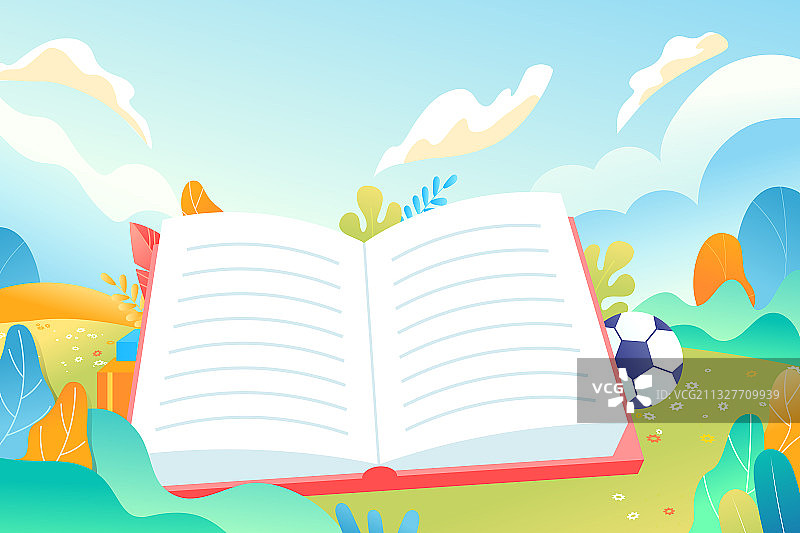 卡通夏季夏天儿童学生在线教育读书日六一儿童节电商促销矢量插画图片素材