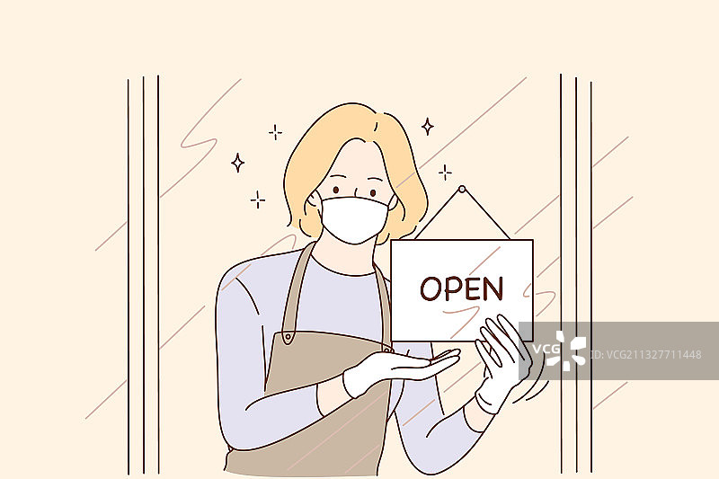 新冠疫情后打开的门图片素材