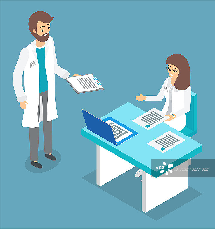 治疗师男人手持带信息的剪贴板图片素材