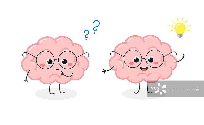 戴眼镜的书呆子大脑头脑风暴概念图片素材