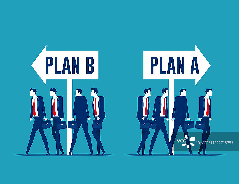 商业团队选择方案A或方案B图片素材