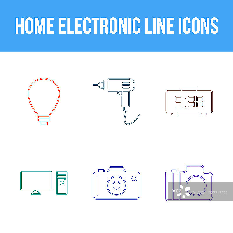 独特家用电子产品图标集图片素材