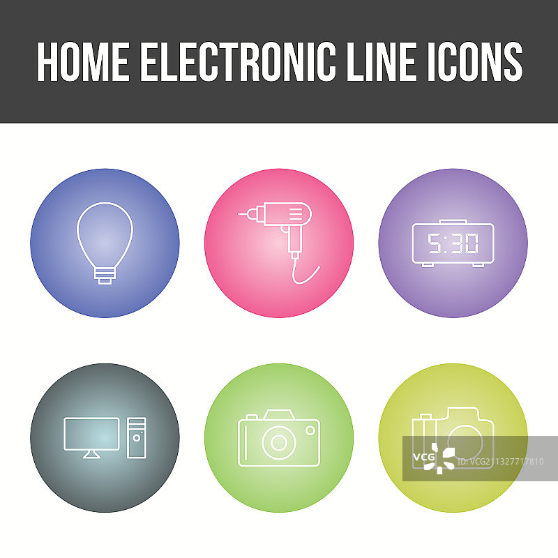 独特家用电子产品图标集图片素材