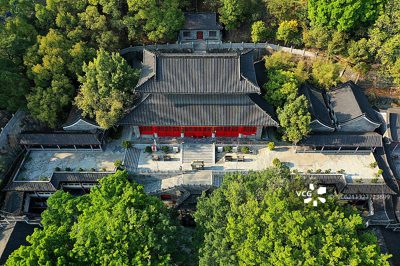 广东省东莞市常平镇隐贤山庄旅游风景区航拍图片素材