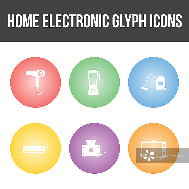 独特家用电子产品图标集图片素材
