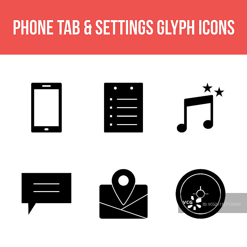 手机标签和设置图标集图片素材