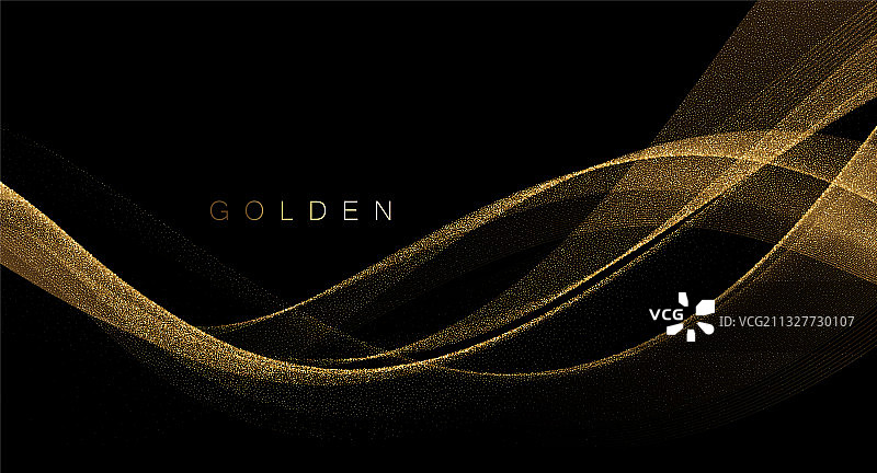 金色波浪抽象设计元素图片素材