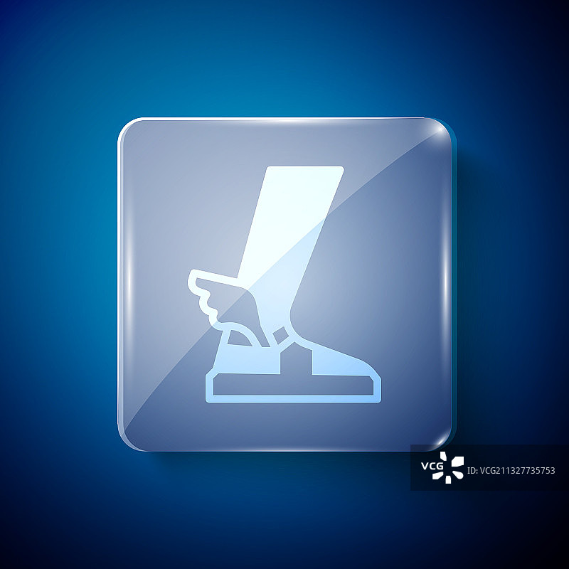 蓝色背景上的白色爱马仕凉鞋图标图片素材