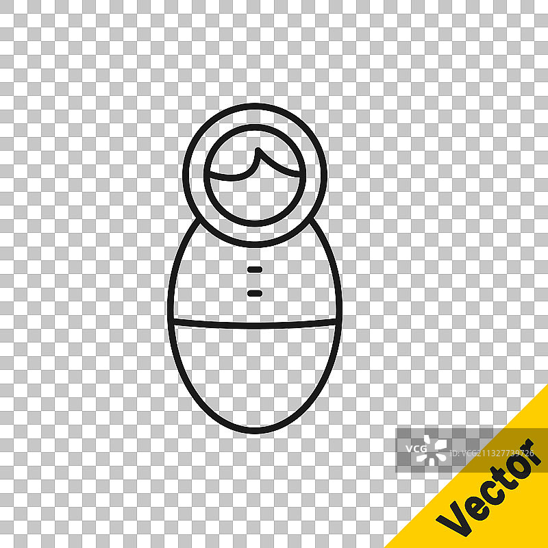 黑色线条杯子娃娃玩具图标图片素材