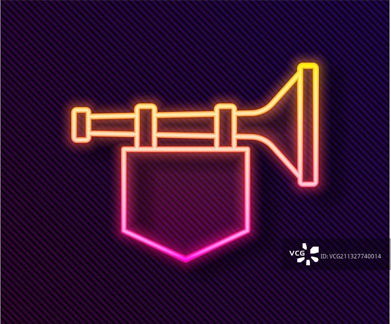 发光的霓虹灯喇叭旗帜隔离图标图片素材