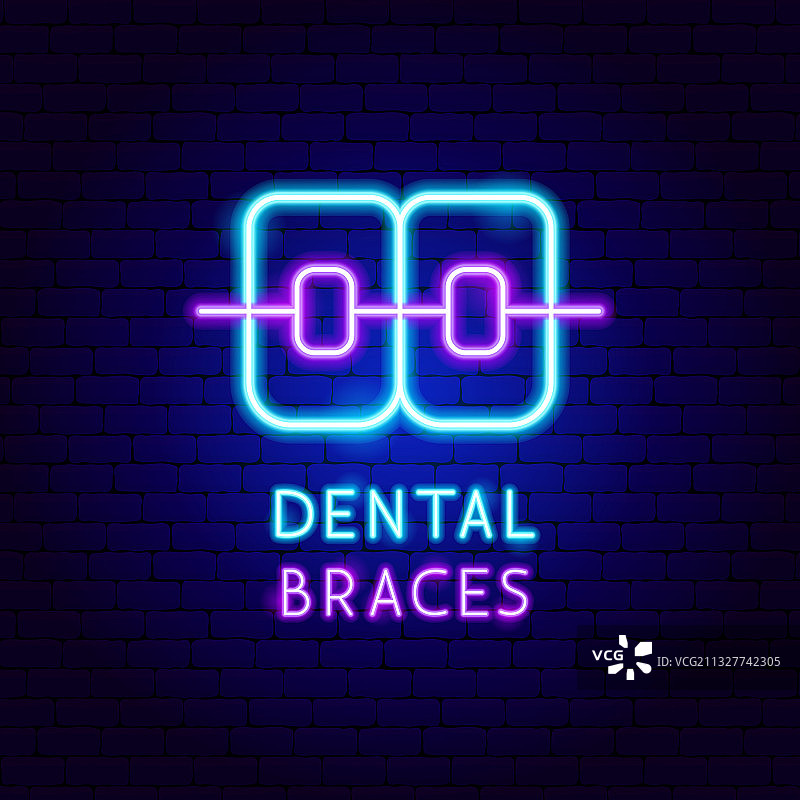 牙套霓虹标签图片素材