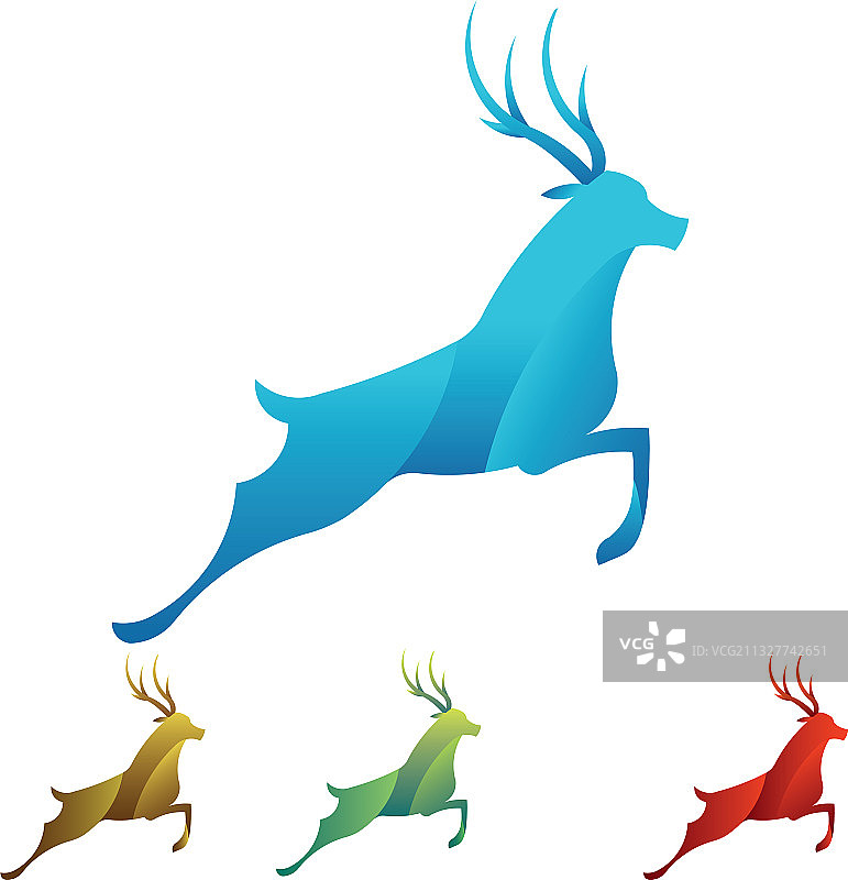 用黄金比例原则制作的鹿标志图片素材