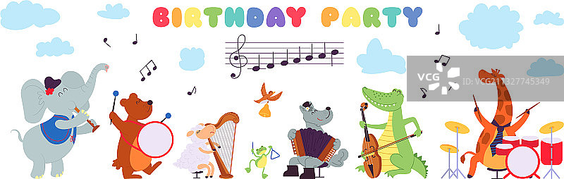 生日音乐动物演奏家图片素材