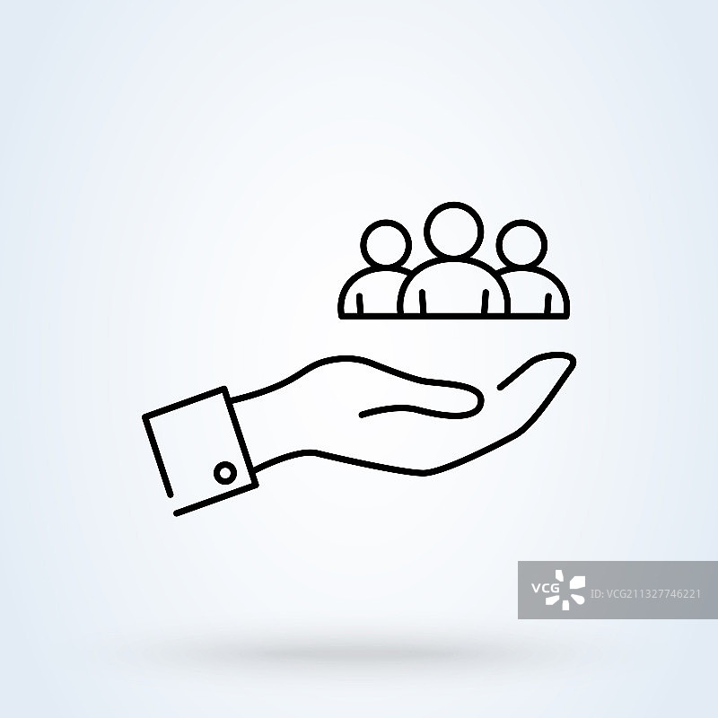 客户服务标志线条图标或徽标图片素材