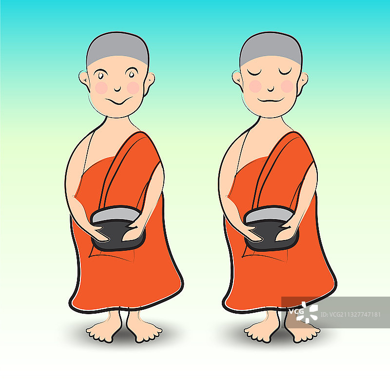 佛教僧侣卡通图片素材