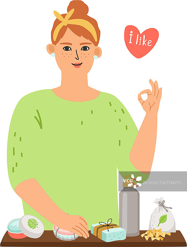 具有零浪费概念的女孩图片素材