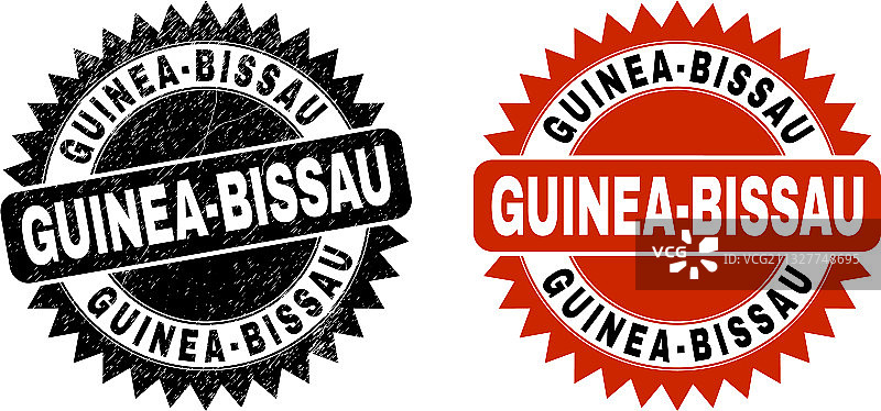 几内亚比绍黑色玫瑰花饰印章图片素材