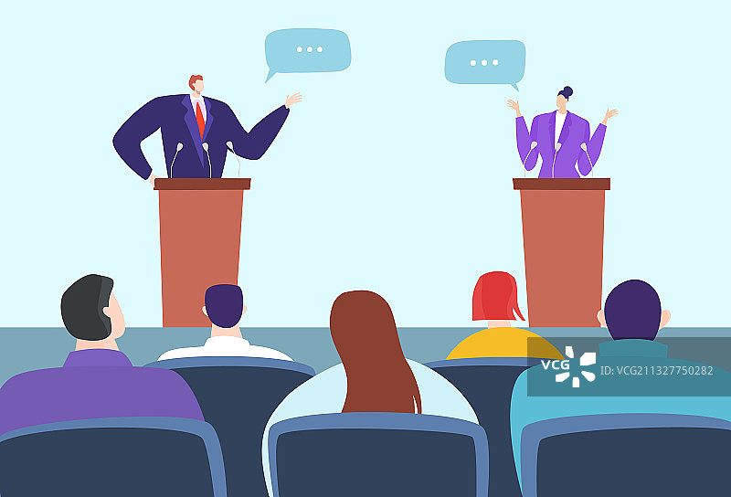 政治辩论讲台候选人图片素材