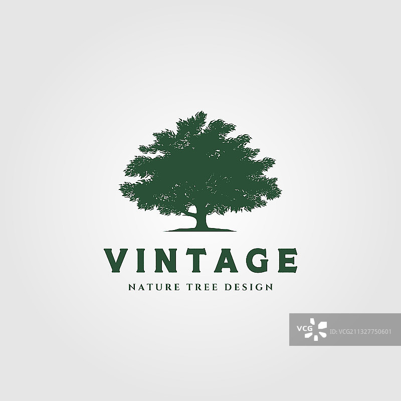 复古树木标志设计图片素材