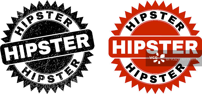 带有Grunge效果的时尚黑色花结水印图片素材