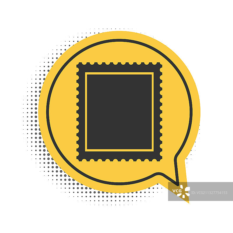 白色背景上的黑色邮戳图标图片素材