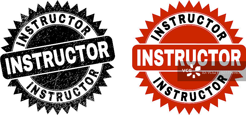 带有颗粒纹理的黑色花结导师印章图片素材