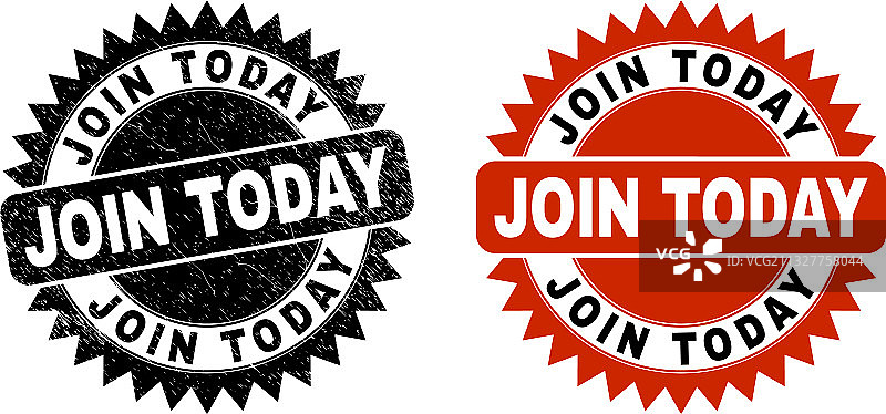 立即加入：黑色花结印章图片素材