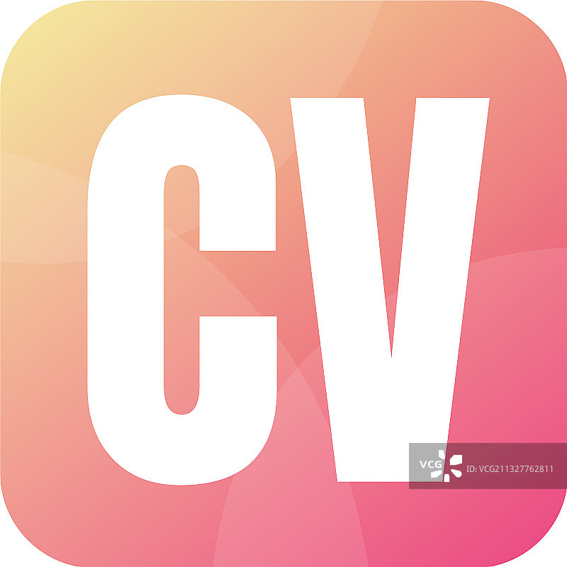简约风格CV字母标志设计图片素材