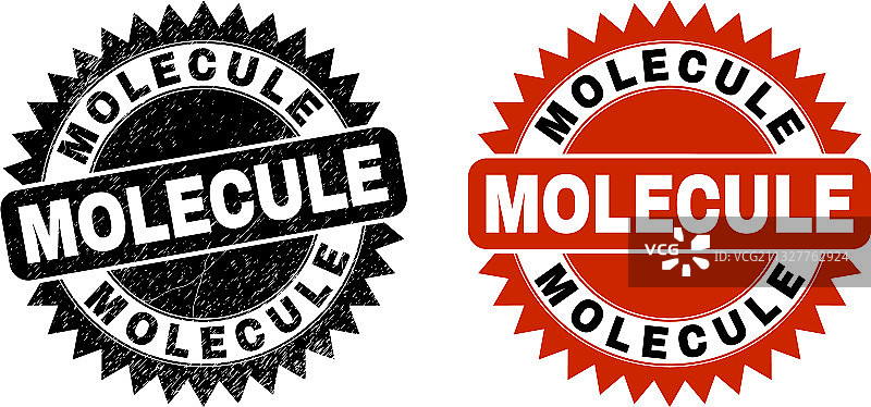 带有腐蚀风格的分子黑色花环印章图片素材