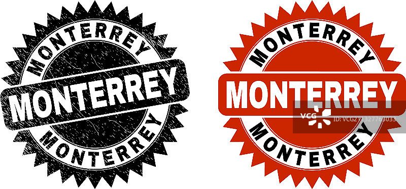 蒙特雷黑色花结印章（表面做旧效果）图片素材